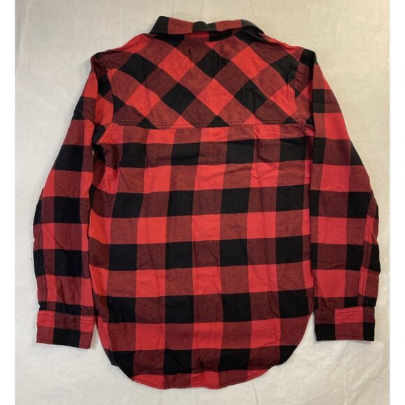 Women's Red/Black Abercrombie & Fitch Flannel Plaid Button Up Shirt - Picture 6 of 6